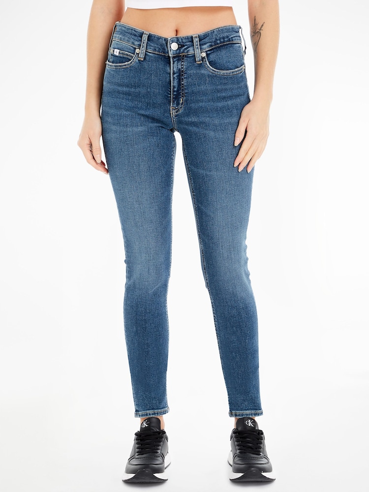 Calvin Klein Jeans Mid Rise Skinny Jeans - Image 1 of 6