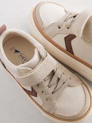 Neutral Beige Standard Fit (F) Touch Fastening Chevron Trainers - Image 3 of 6