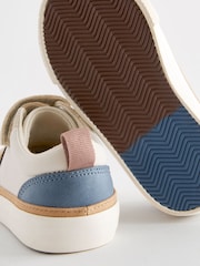 Neutral Beige Standard Fit (F) Touch Fastening Chevron Trainers - Image 6 of 6