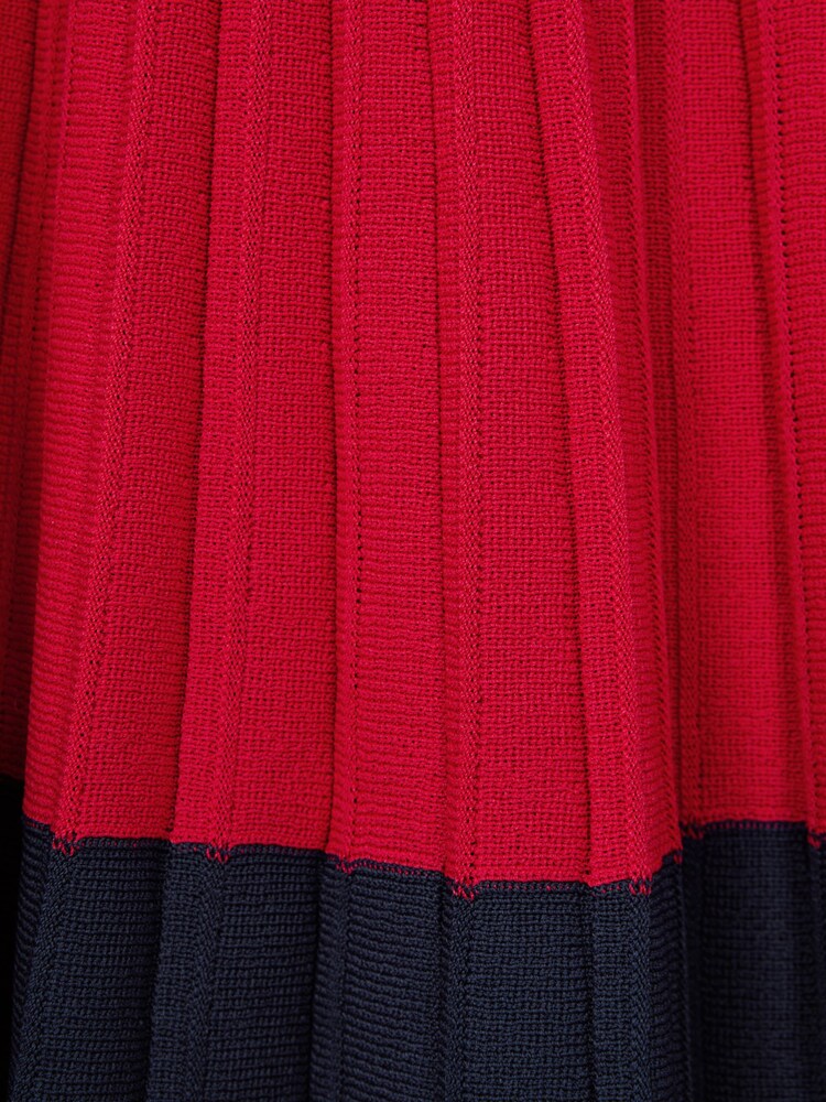 Reiss Red Mia Senior Knitted Polo Skater Dress - Image 7 of 7