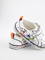 White Doodle Graffiti Standard Fit (F) Touch Fastening Chevron Trainers - Image 5 of 6