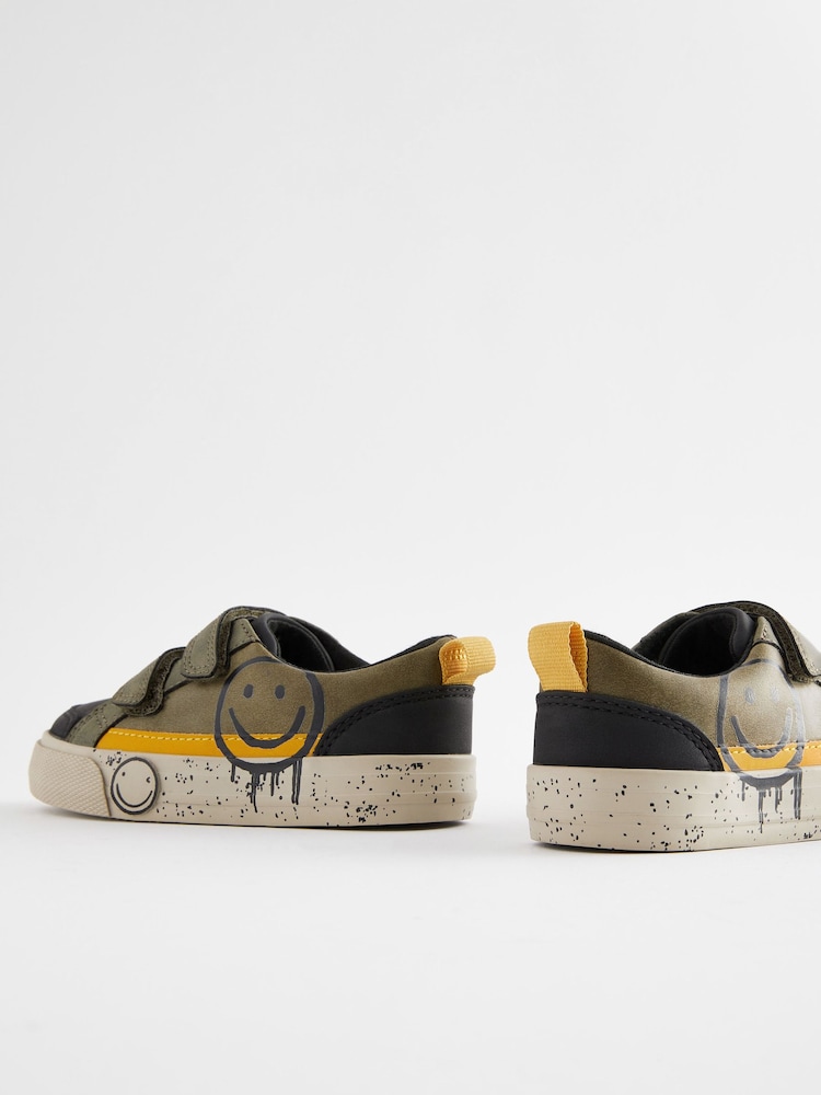 Khaki Green Smile Standard Fit (F) Two Strap Touch Fastening Trainers - Image 3 of 5