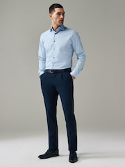 Light Blue Slim Fit Single Cuff Four Way Stretch Shirt - Image 2 of 8