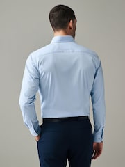 Light Blue Slim Fit Single Cuff Four Way Stretch Shirt - Image 3 of 8
