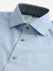 Light Blue Slim Fit Single Cuff Four Way Stretch Shirt - Image 7 of 8