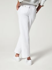 Spanx Stretch Twill Cropped Wide Leg White Trousers - Image 2 of 4