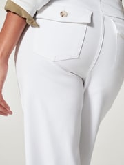 Spanx Stretch Twill Cropped Wide Leg White Trousers - Image 3 of 4