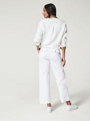 Spanx Stretch Twill Cropped Wide Leg White Trousers - Image 4 of 4