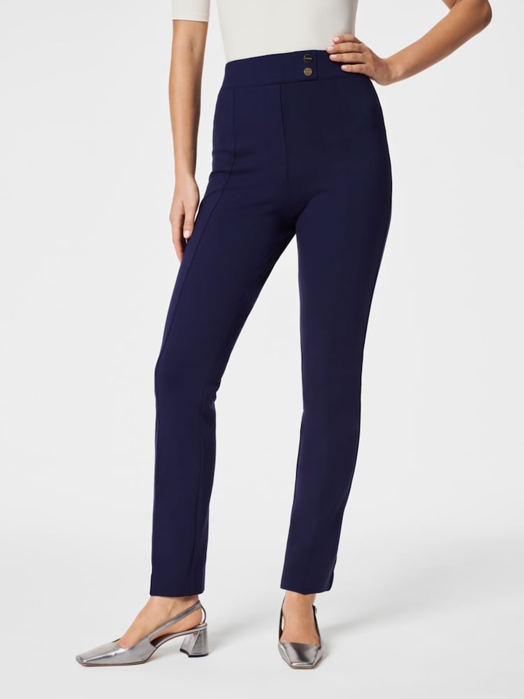 Spanx Ponte Button Tab Black Trousers - Image 1 of 6