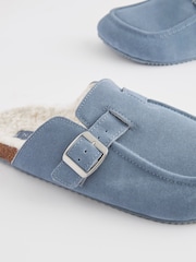 Blue Suede Footbed Mule Slippers - Image 8 of 8