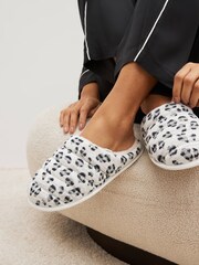 Hellbraun/Animalprint - Gesteppte Pantolette - Bild 1 von 6