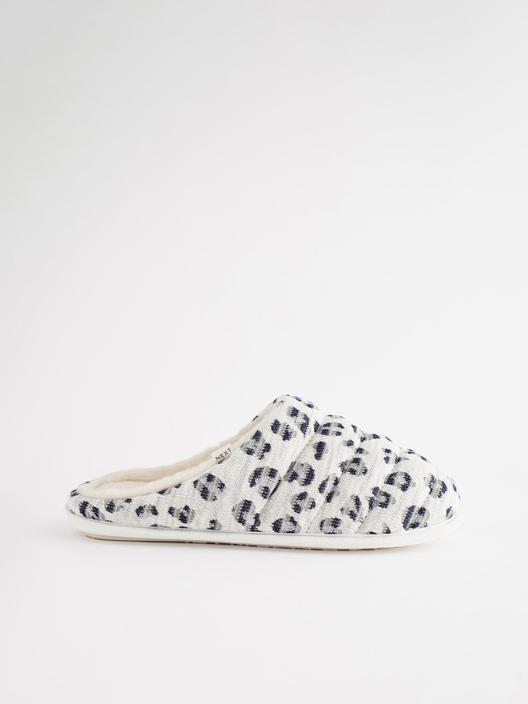 Hellbraun/Animalprint - Gesteppte Pantolette - Bild 2 von 6