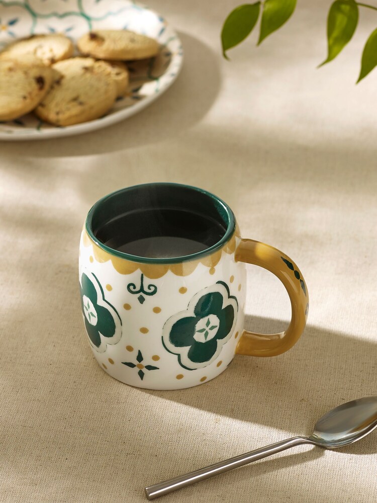 Green Mediterranean Patterned Mug - Image 1 of 3