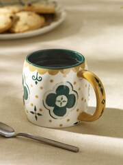 Green Mediterranean Patterned Mug - Image 2 of 3