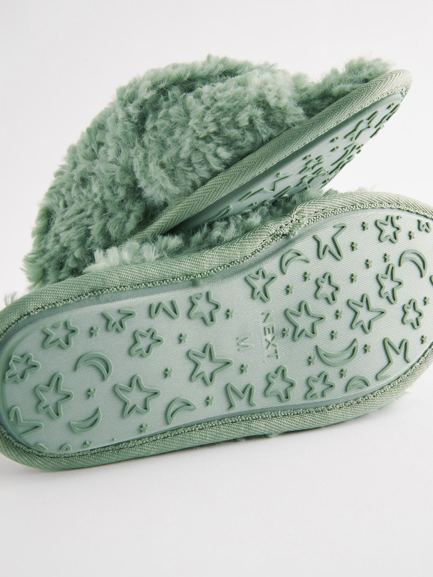 Green fur slippers new arrivals