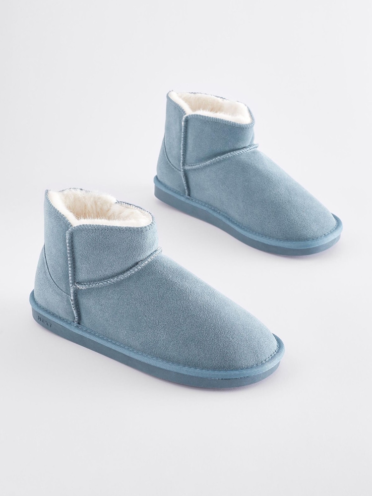 Blue Suede Boot Slippers - Image 2 of 7 Blue Suede Boot Slippers - Image 2 of 7