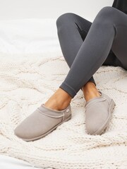Grey Suede Shoot Slippers - Image 1 of 7