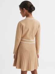 Reiss Camel Mia 9-14 yrs Knitted Polo Skater Dress - Image 5 of 6
