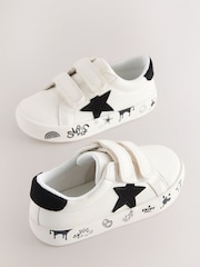 Black/White Standard Fit (F) Star Touch Fastening Trainers - Image 1 of 5