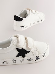 Black/White Standard Fit (F) Star Touch Fastening Trainers - Image 2 of 5