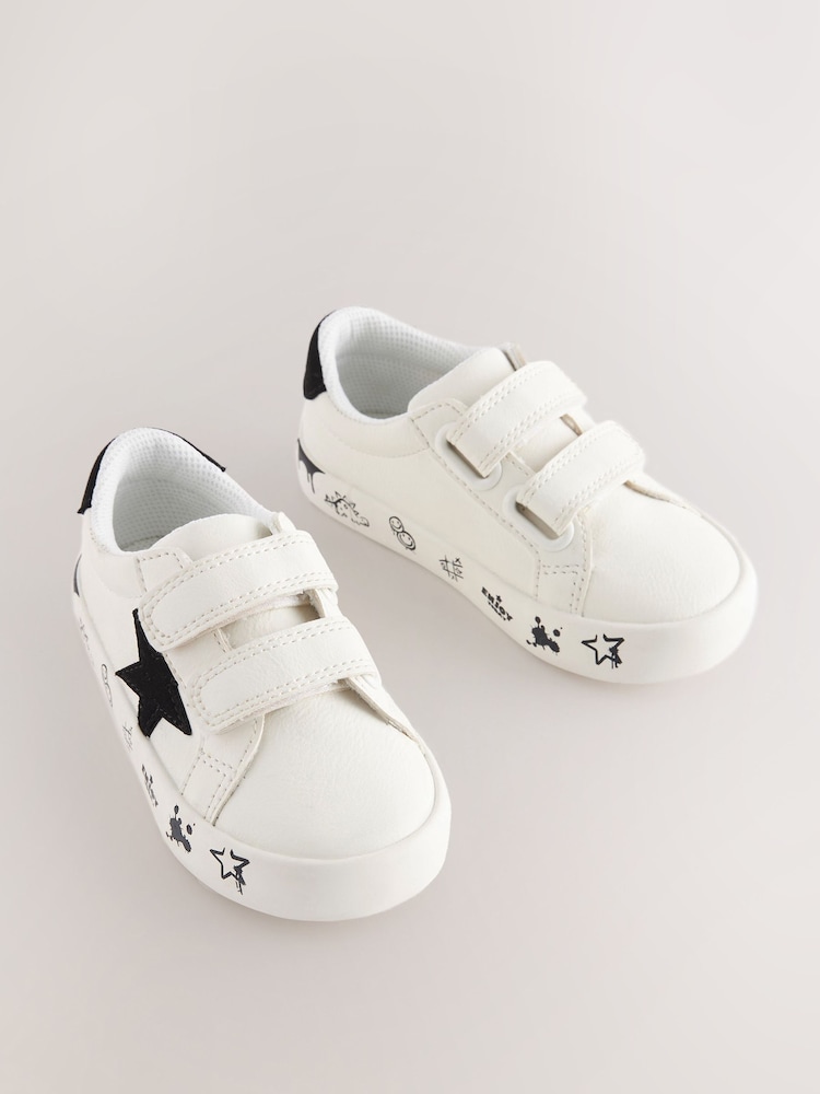 Black/White Standard Fit (F) Star Touch Fastening Trainers - Image 5 of 5