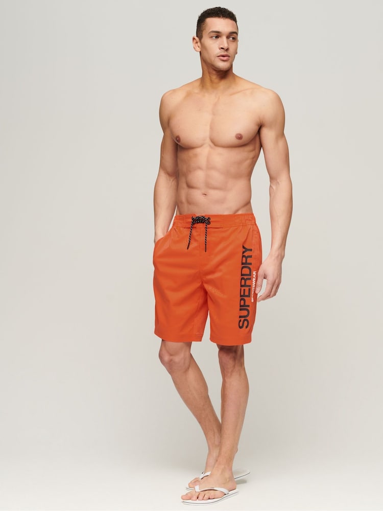 Superdry Orange Sportswear Board Shorts - Image 2 of 3