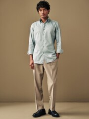 Green Oxford Single Cuff Textured Cotton Shirt - Image 2 of 8