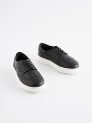 Black Brogue Smart Leather Lace-Up Shoes - Image 1 of 5