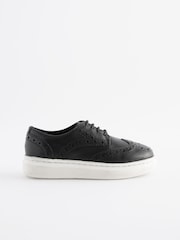 Black Brogue Smart Leather Lace-Up Shoes - Image 2 of 5
