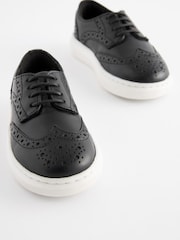 Black Brogue Smart Leather Lace-Up Shoes - Image 3 of 5