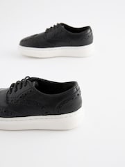 Black Brogue Smart Leather Lace-Up Shoes - Image 4 of 5