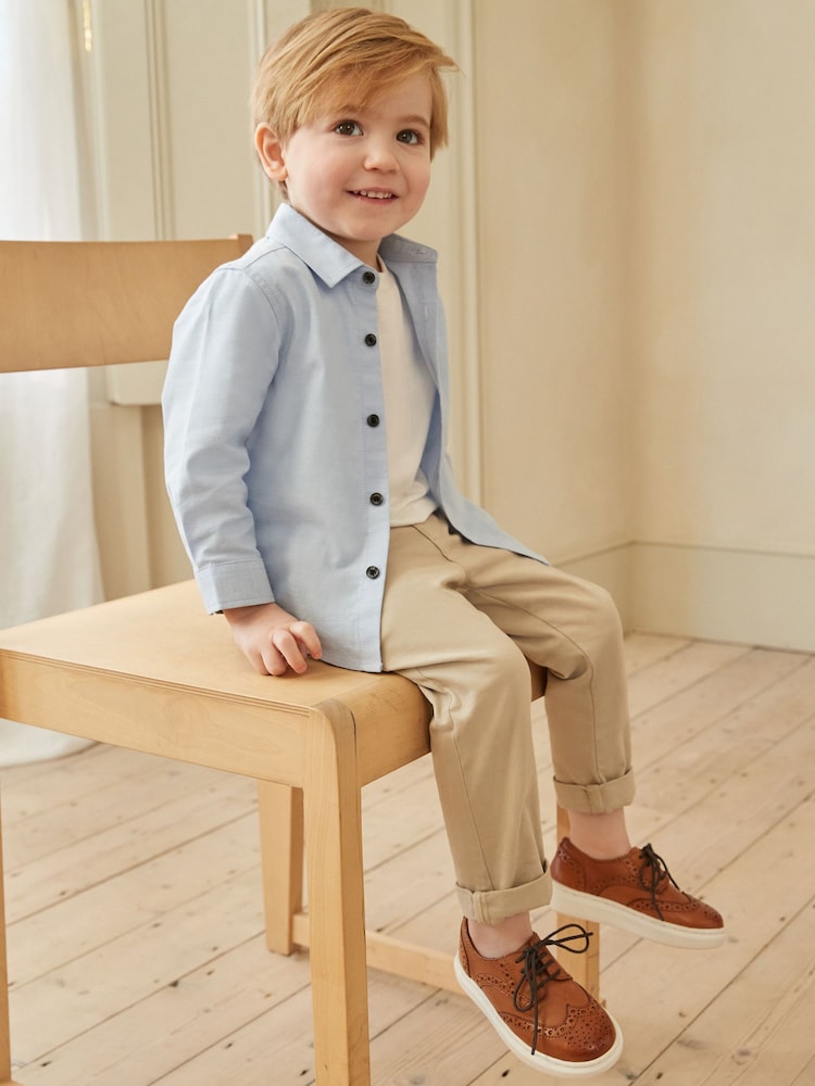 Tan Brown Brogue Smart Leather Lace-Up Shoes - Image 2 of 9