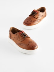 Tan Brown Brogue Smart Leather Lace-Up Shoes - Image 5 of 9