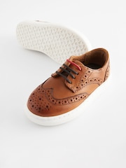 Tan Brown Brogue Smart Leather Lace-Up Shoes - Image 7 of 9