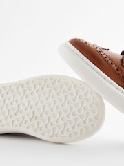 Tan Brown Brogue Smart Leather Lace-Up Shoes - Image 8 of 9