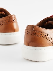 Tan Brown Brogue Smart Leather Lace-Up Shoes - Image 9 of 9