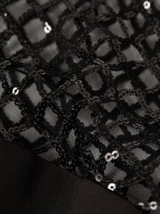 Reiss Black Kenda Halston Sequin Midi Dress - Image 6 of 6