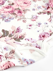 Floral Baby Short Sleeve Bodysuits 3 Pack - Image 5 of 6