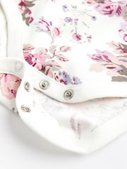 Floral Baby Short Sleeve Bodysuits 3 Pack - Image 6 of 6