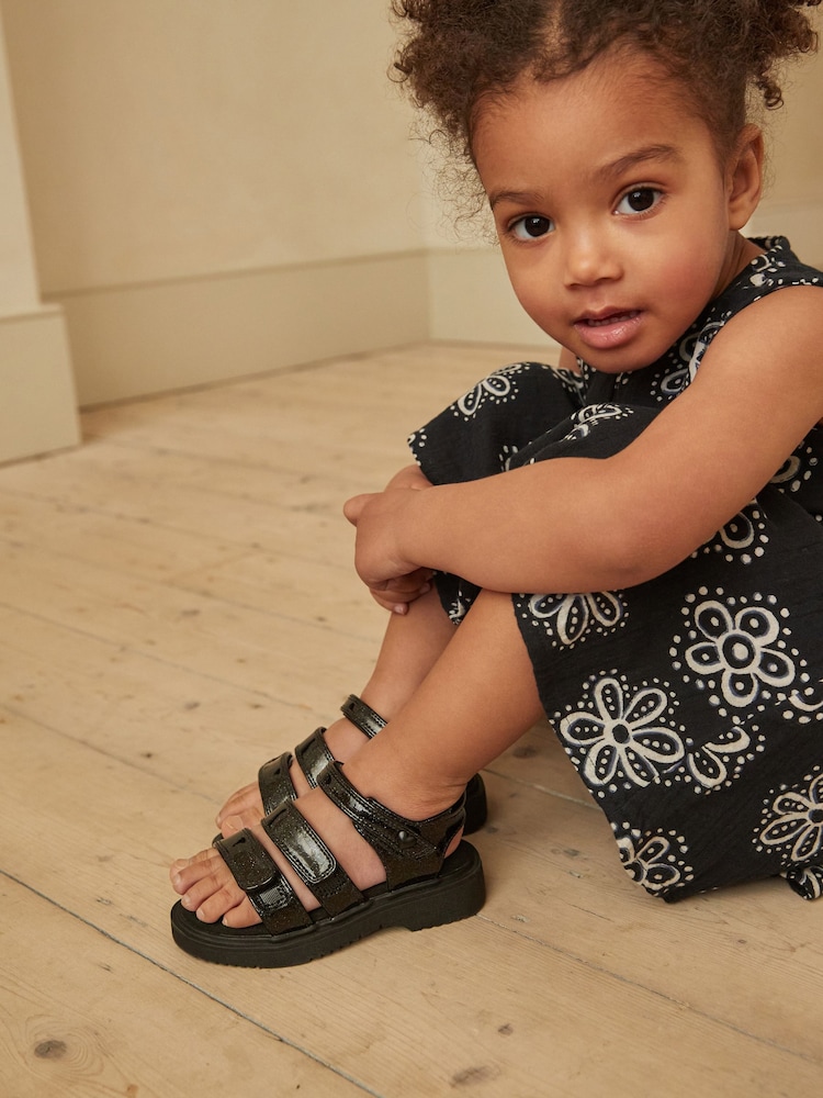 Black Chunky Sandals - Image 1 of 11