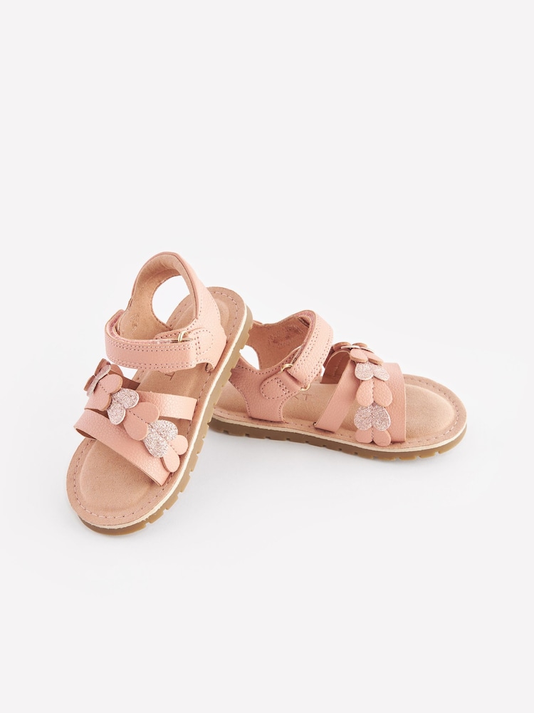 Pink Standard Fit (F) Heart Sandals - Image 1 of 6