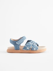Blue Denim Bow Sandals - Image 2 of 6