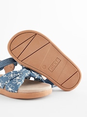 Blue Denim Bow Sandals - Image 5 of 6