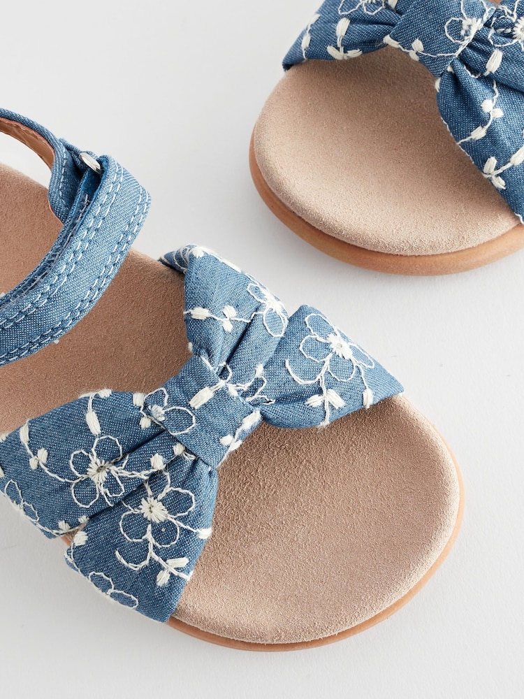 Blue Denim Bow Sandals - Image 6 of 6