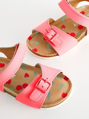 Neon Pink - Sandalen mit Schnallenriemen und Korkfußbett - Bild 4 von 6