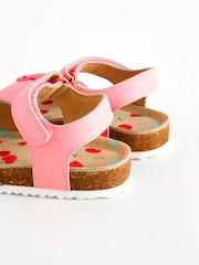 Neon Pink - Sandalen mit Schnallenriemen und Korkfußbett - Bild 5 von 6