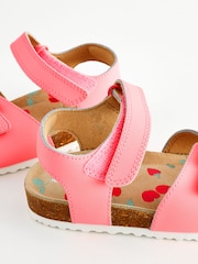 Neon Pink - Sandalen mit Schnallenriemen und Korkfußbett - Bild 6 von 6