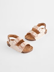 Pink Glitter Corkbed Two Strap Sandals - Image 1 of 6