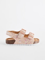 Pink Glitter Corkbed Two Strap Sandals - Image 2 of 6