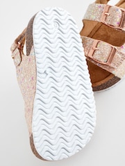 Pink Glitter Corkbed Two Strap Sandals - Image 4 of 6
